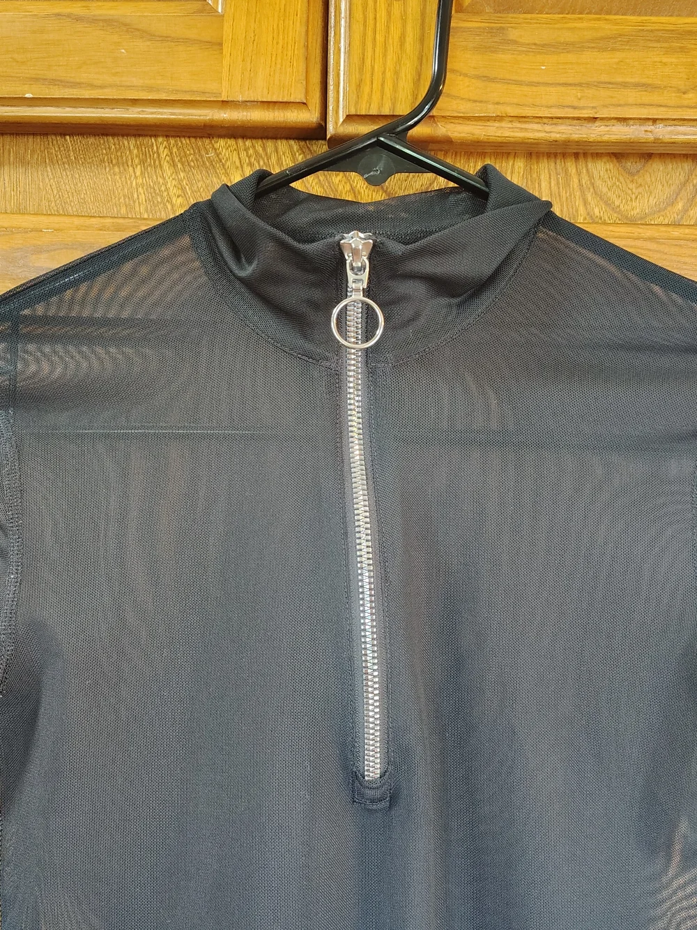Nike Black Sz S Sportswear Icon Clash Longsleeve Sheer Bodysuit Thumbholes